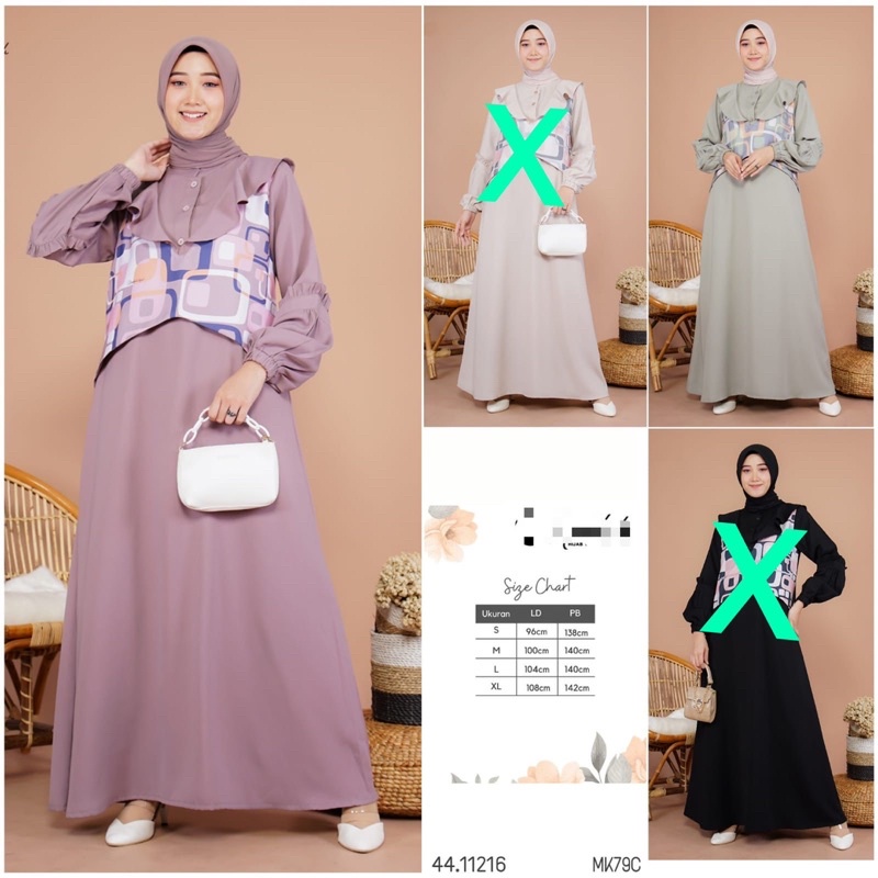 Dress/ Gamis Premium 1954 || Gamis Makkata ORI