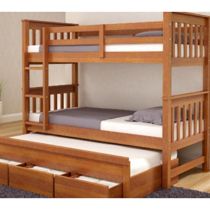 tempat tidur anak divan tingkat size 120x200 full jati include kasur