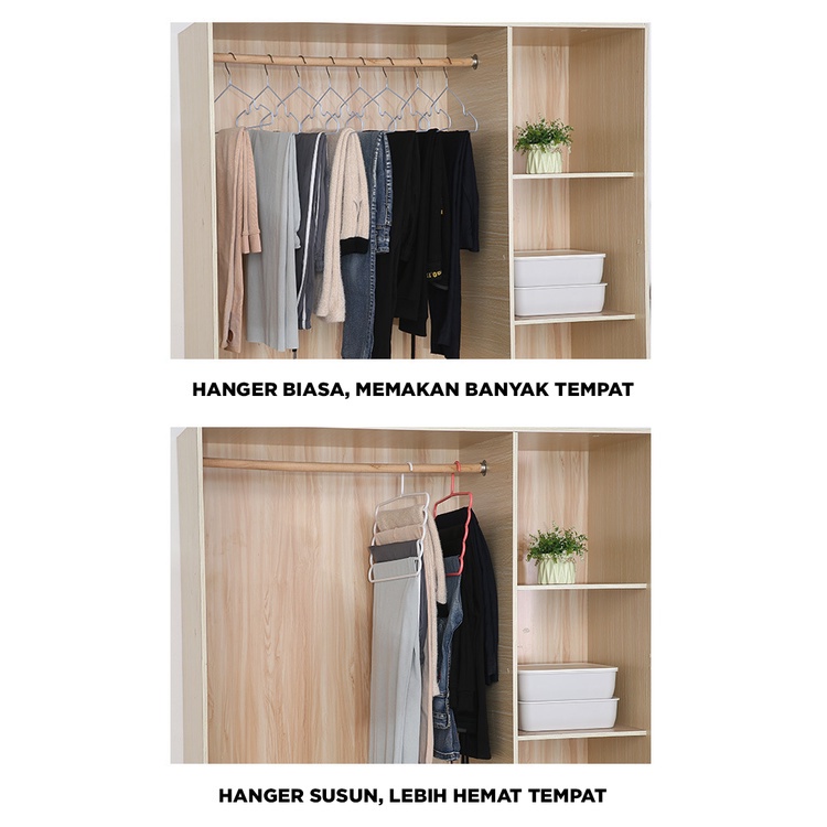 Hanger Jilbab 5 in 1 / Hanger Baju / Hanger Hijab / Gantungan Jilbab / Gantungan Baju / Hanger pakaian