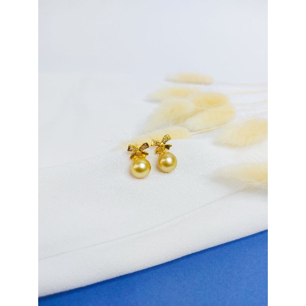 Giwang Emas Mutiara Air Laut Asli