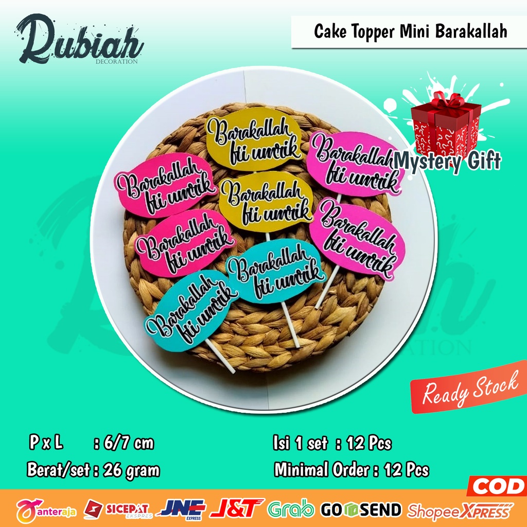 Mini topper cake / Hiasan kue / Tusukan kue Barakallah Fii Umrik