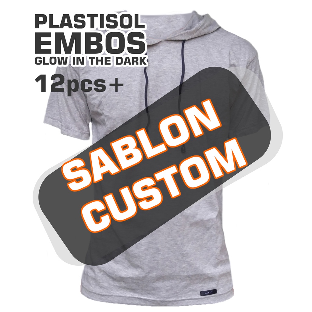 KAOS SABLON CUSTOM - sablon manual sesuai selera kamu - plastisol,rubber,GL,GLOW IN THE DARK