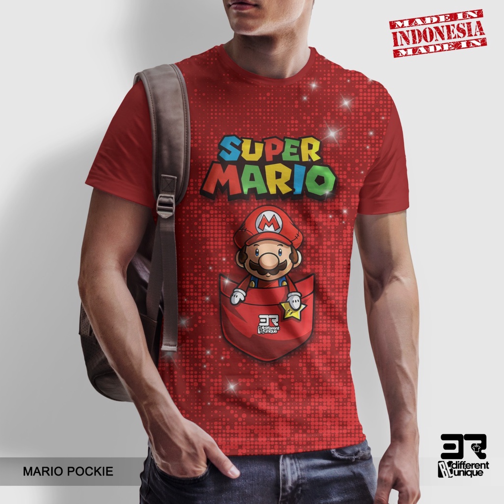 [ COD ] KAOS PRINTING GAMBAR kartun SUPER MARIO BROS MARIO POCKIE - BAJU DISTRO ORIGINAL MOTIF KARTU
