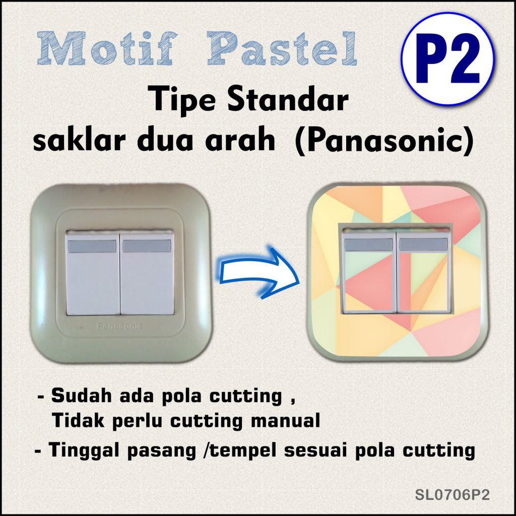 Pastel 06 - Sticker Custom Saklar Dinding / Tombol Lampu  Motif Unik 8cm