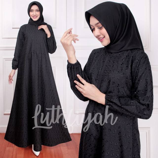 GAMIS KATUN MODEL SETENGAH PAYUNG / GAMIS PUTIH MODEL KLOK
