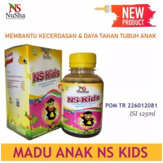 Madu NS Kids Nusha 125 ml - Madu Suplemen Anak|Madu gemuk anakITelat bicara anak | Tumbuh Kembang anak