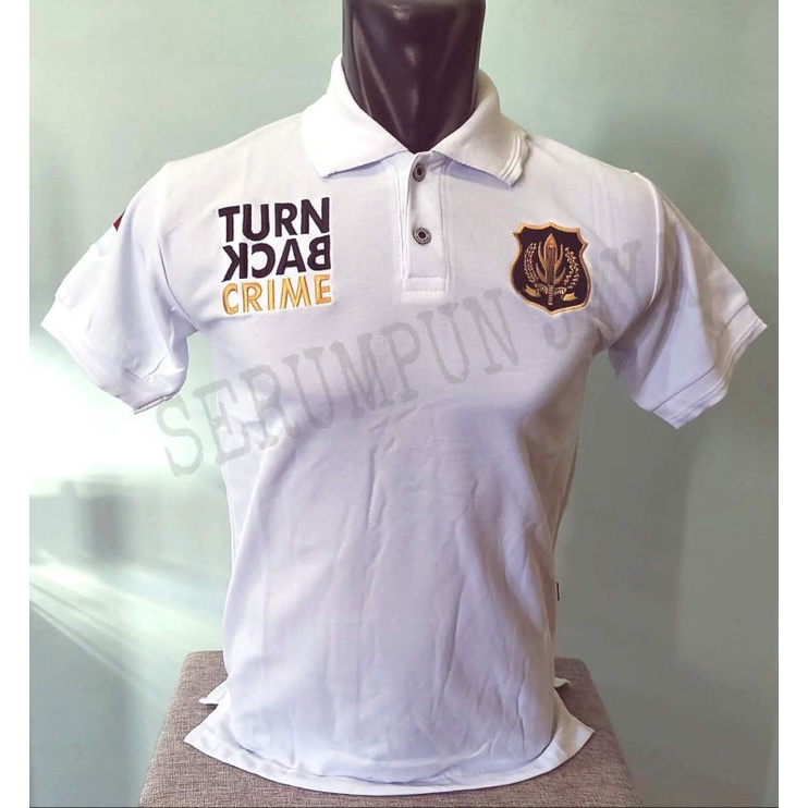 KAOS TBC SECURITY PUTIH LOGO KUNING - KAOS KERAH TBC SECURITY PUTIH FULL BORDIR