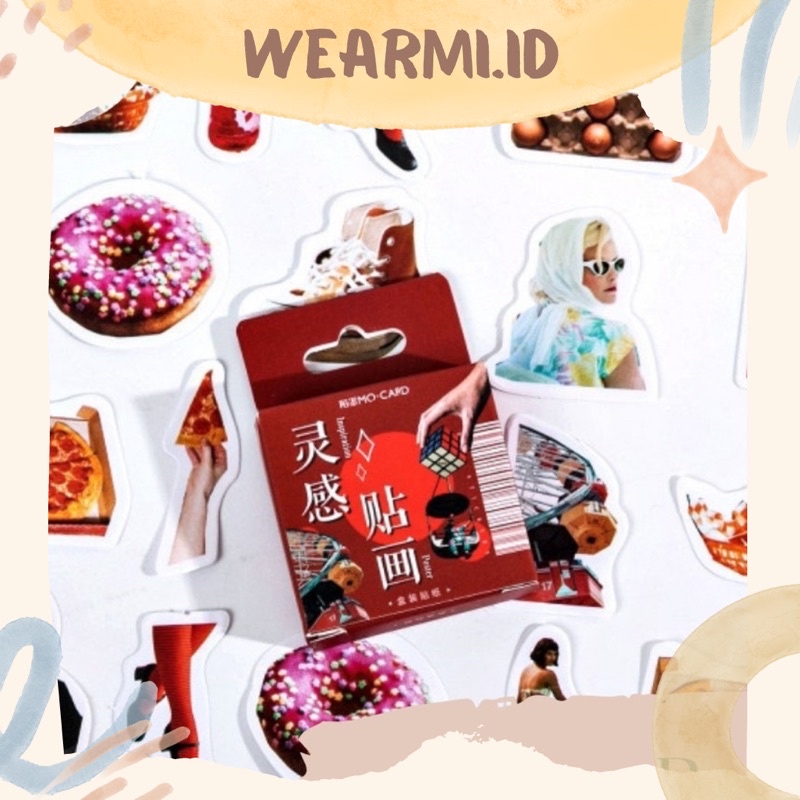 

45 Pcs Deco Sticker Box Red Game Planner DIY Scrapbook Stiker Dekor Kotak aesthetic