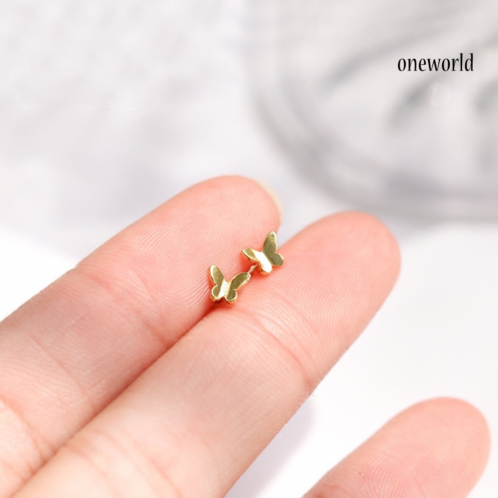 OW@ Fashion Women Mini Butterfly Ear Stud Piercing Earrings Jewelry Birthday Gift