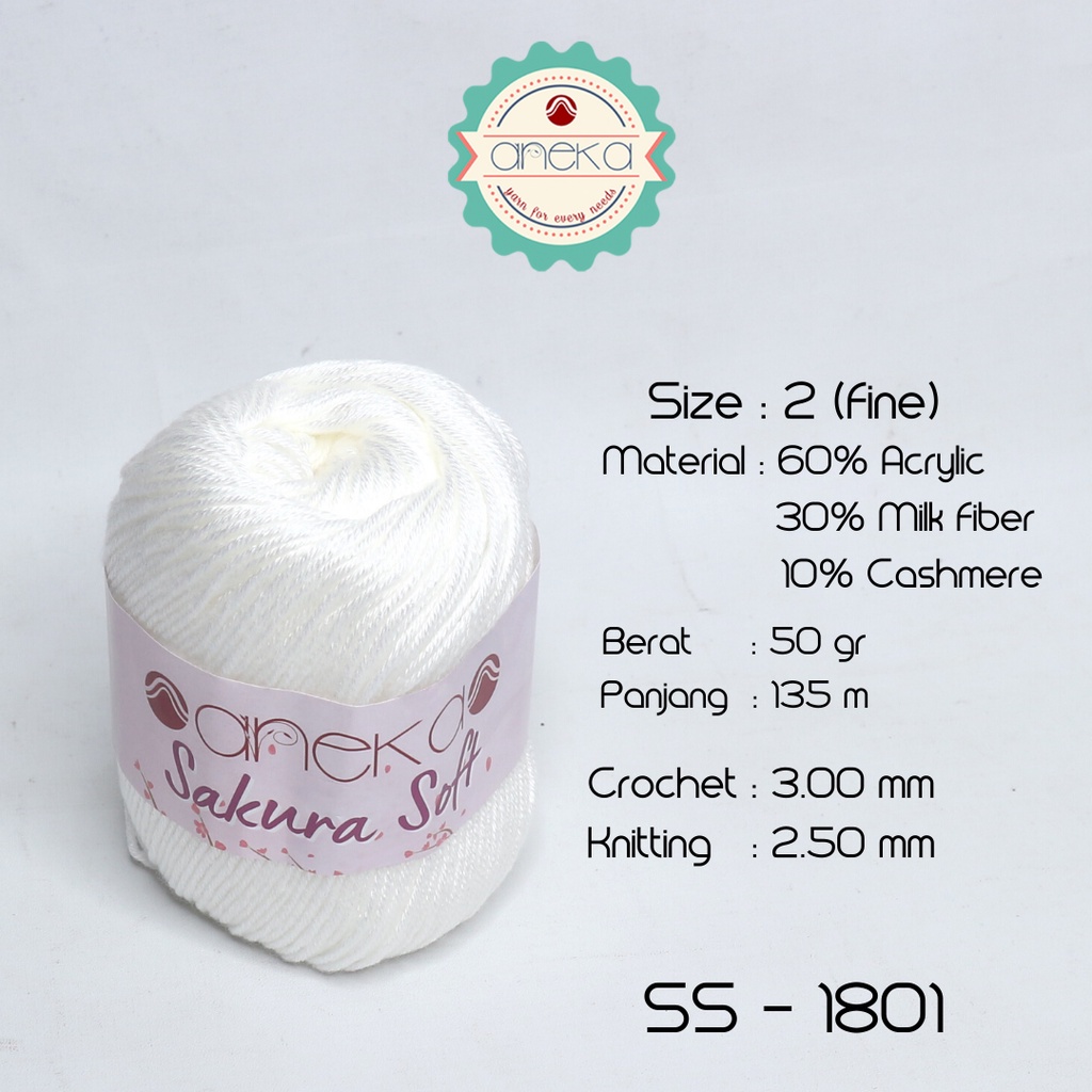 Benang Rajut Sakura Soft / Silk Cotton Milk Cotton Yarn - 1801