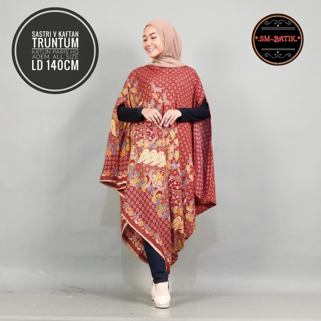 kaftan batik bahan paris motif batik Solo asli premium fit JUMBO KONDANGAN