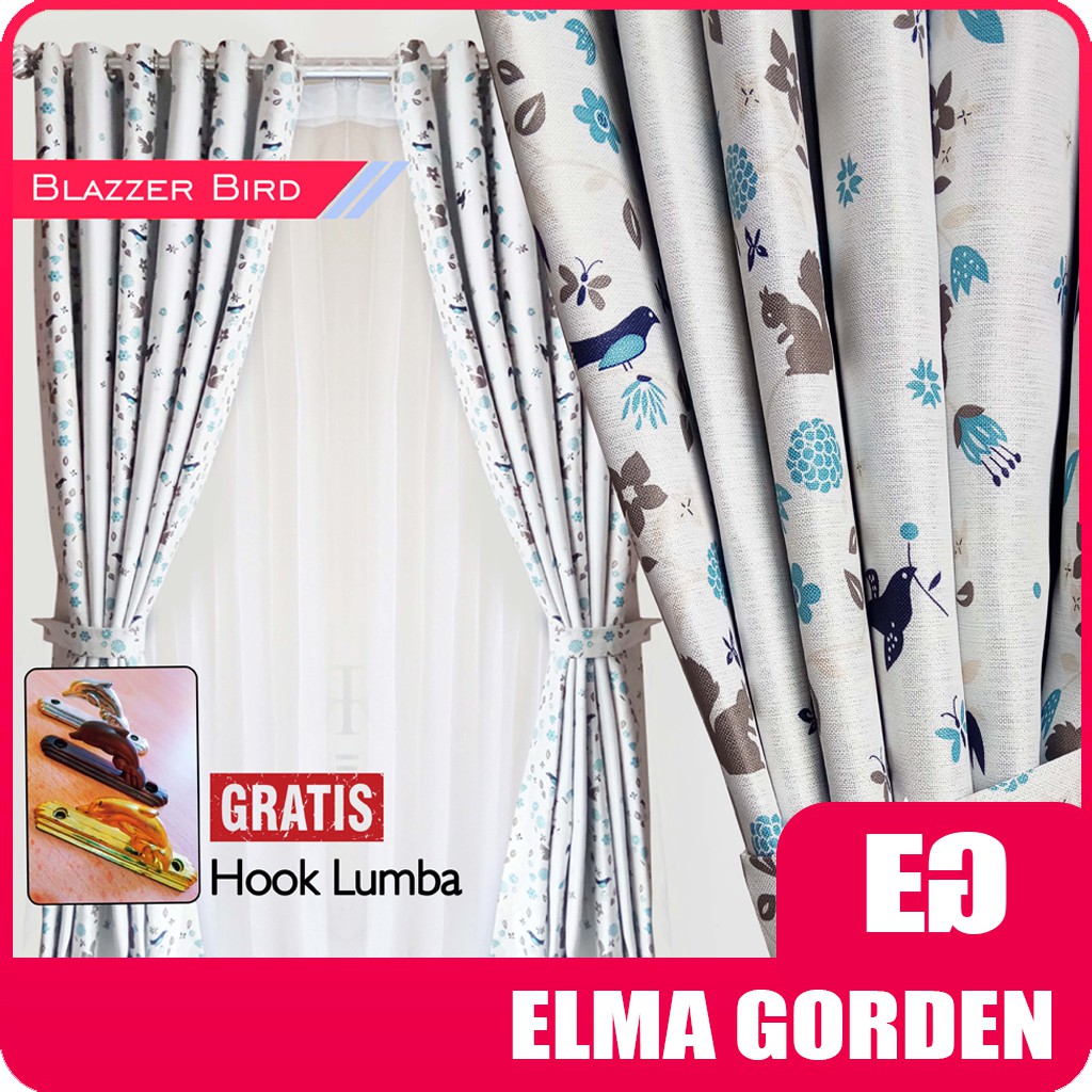Elma Gorden [Gorden terlaris] Gorden Blackout Blazzer Motif Burung