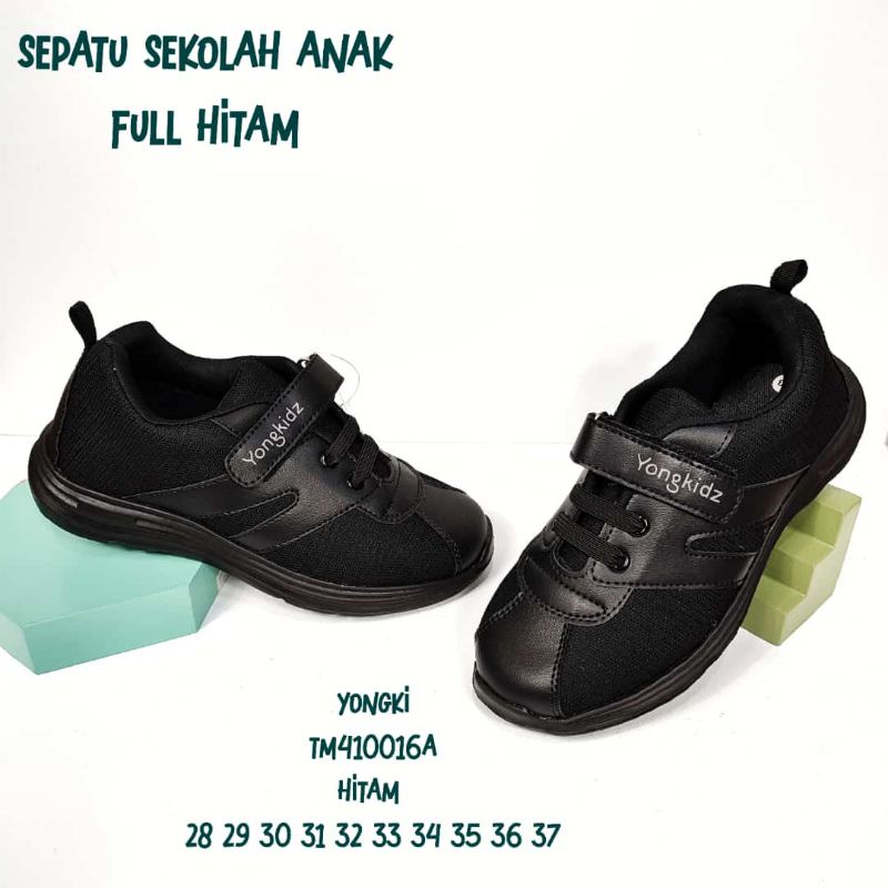GITA BRANDED SEPATU ANAK HITAM SEKOLAH YONGKIDZ BEST SELLER