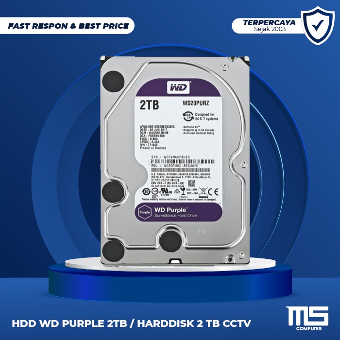 HDD WD PURPLE 2TB / HARDDISK 2 TB CCTV