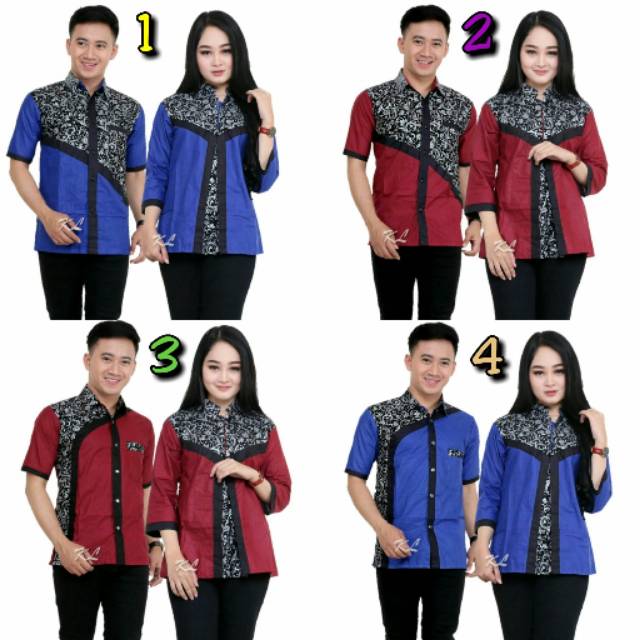 Sarimbit Batik Atasan Model Terbaru / Batik Couple Atasan Blus Batik Kombinasi Brokat Couple Batik