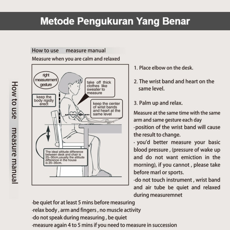 ITS Tensi darah digital otomatis akurat Gaya Lengan Sepenuhnya Otomatis Sphygmomanometer Monitor Tekanan Darah Tampilan LED besar  Sepenuhnya otomatis  alat tensi darah digital akurat lengkap ori