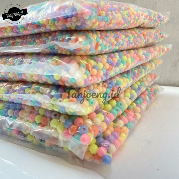 (Pon) Manik Susu Mote Manik Pastel Akrilik Ukuran 4mm/6mm/8mm