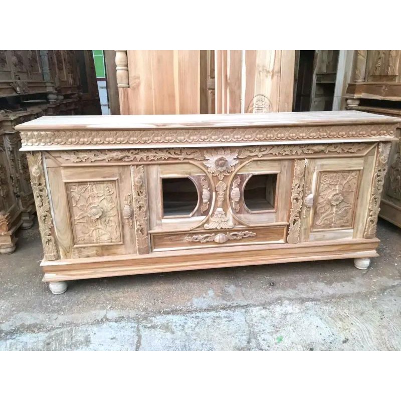 BUFET MINIMALIS KACA MATA MURAH/ BUFET JATI JEPARA