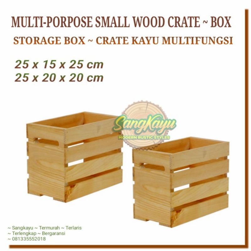 Kotak penyimpanan serbaguna storage box kayu tempat pekakas atk dll