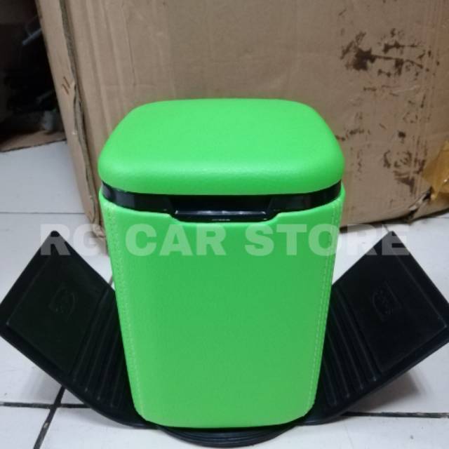 TEMPAT SAMPAH MOBIL BAHAN KULIT WARNA HIJAU