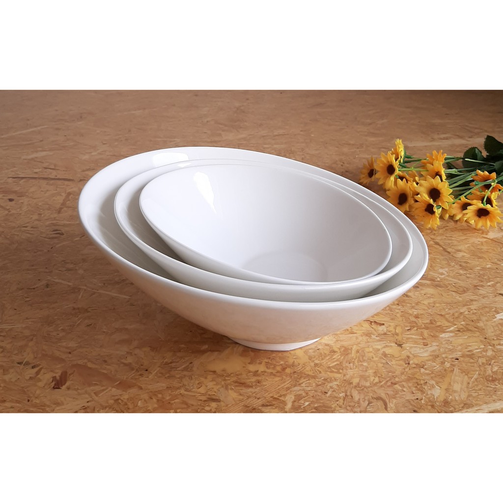 Mangkok Keramik Sofa Set 3 Pcs / Set Mangkok Keramik Miring / Set Mangkok Keramik Miring Motif Polos