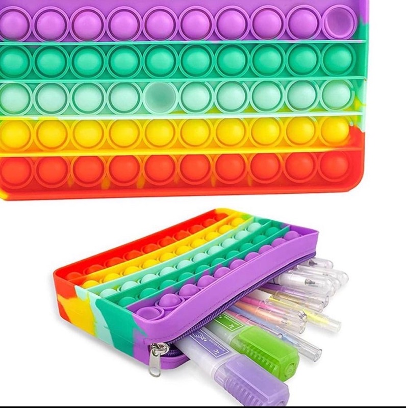 

Tepak Pensil Pop It Tempat Alat Tulis Pop It Resleting Pencil Case Pop It Rainbow