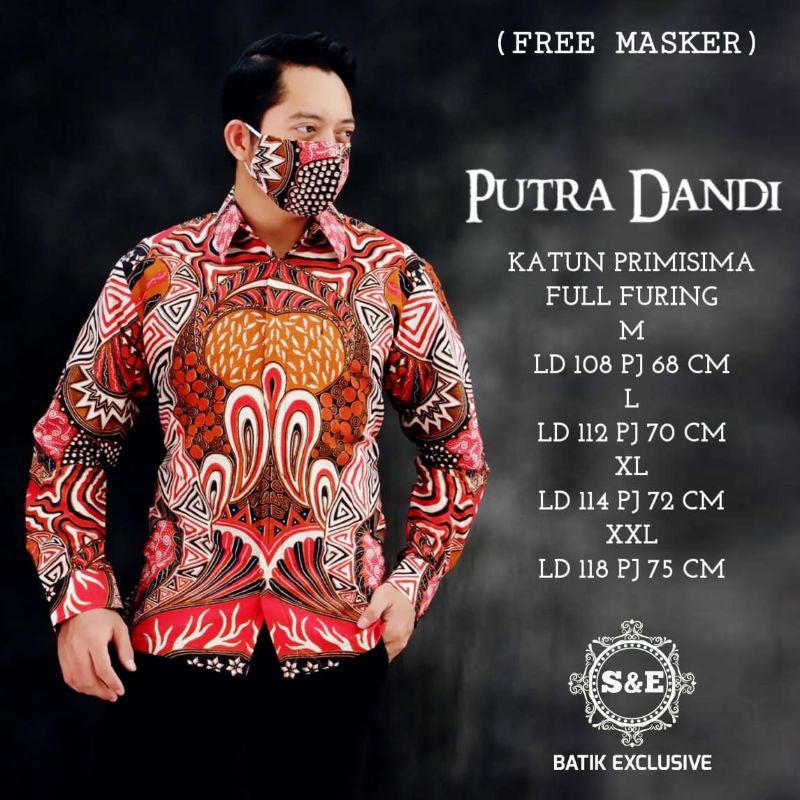 Kemeja Batik Warna Merah Exclusive Batik Lengan Panjang Warna Merah Terbaru PUTRA DANDI Batik Furing