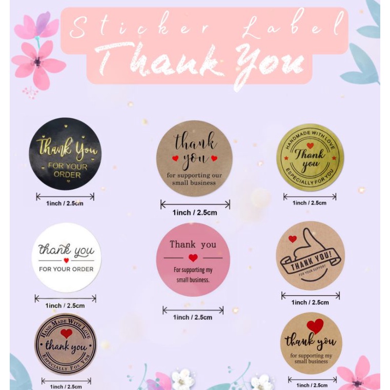 

[Minimal Beli 10] Stiker Label Thank You For Order Sticker Thank You Label Olshop Termurah