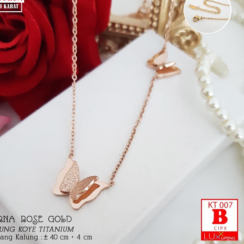 KT 007 Kalung Titanium Murah Perhiasan Wanita Tidak Luntur Kalung Emas Imitasi Kualitas Tinggi Kalun