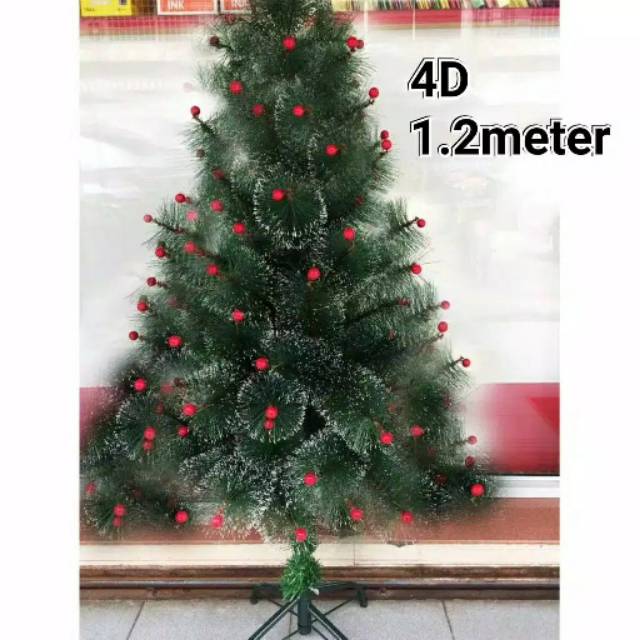 Pohon natal salju buah 120cm