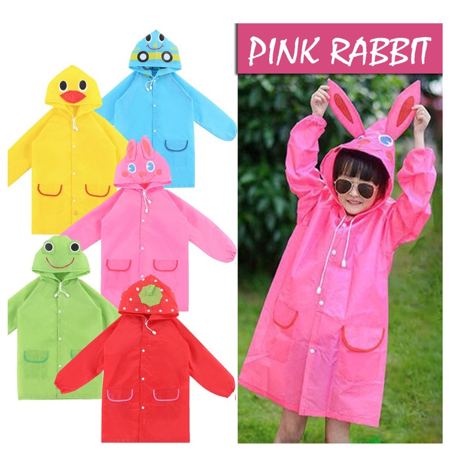 BELLA - JAS HUJAN ANAK KARAKTER HOODIE / RAIN COAT KIDS MOTIF LUCU