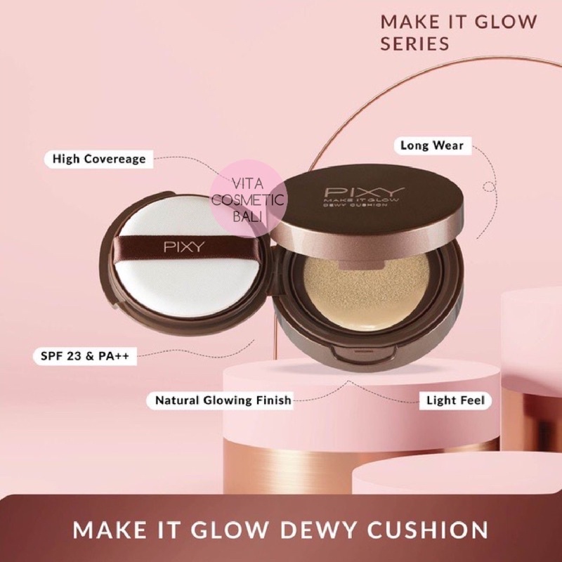 [PILIH WARNA] PIXY Make It Glow Dewy Cushion alas bedak foundation cair