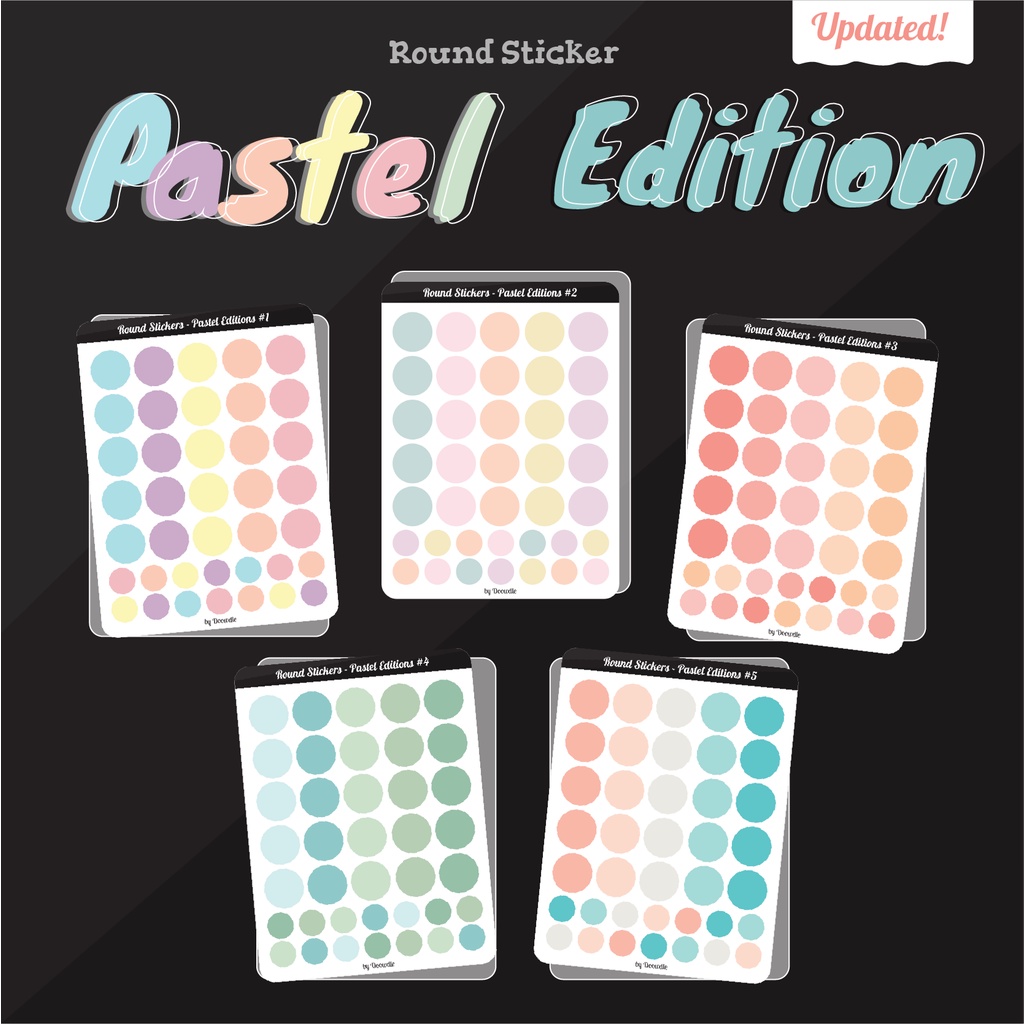 

Doowdle Stiker bulat warna PASTEL Dekorasi Dinding, Jurnal