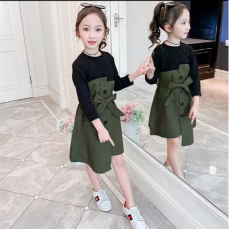 DRESS KIDS ARABEL / TERBARU / MAROON / KUNING / ARMY / CREAM