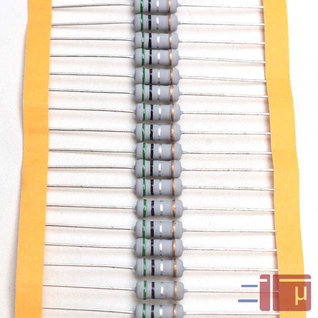 x10 Resistor 0.5R 0.5 Ohm 1W Metal Oxide 5% Taiwan Kaki Tembaga