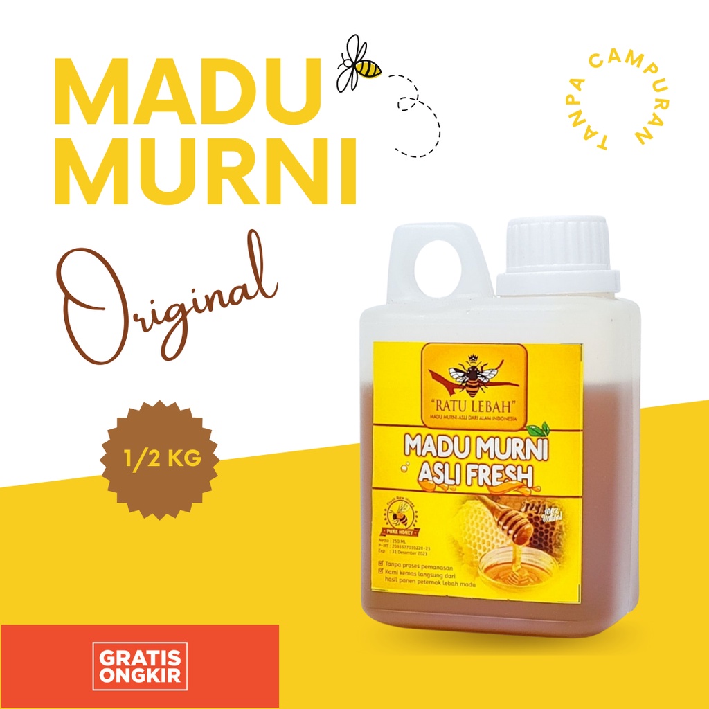 

Madu Asli Madu Murni Madu Murni Asli 100% Ratu Lebah 1/2Kg