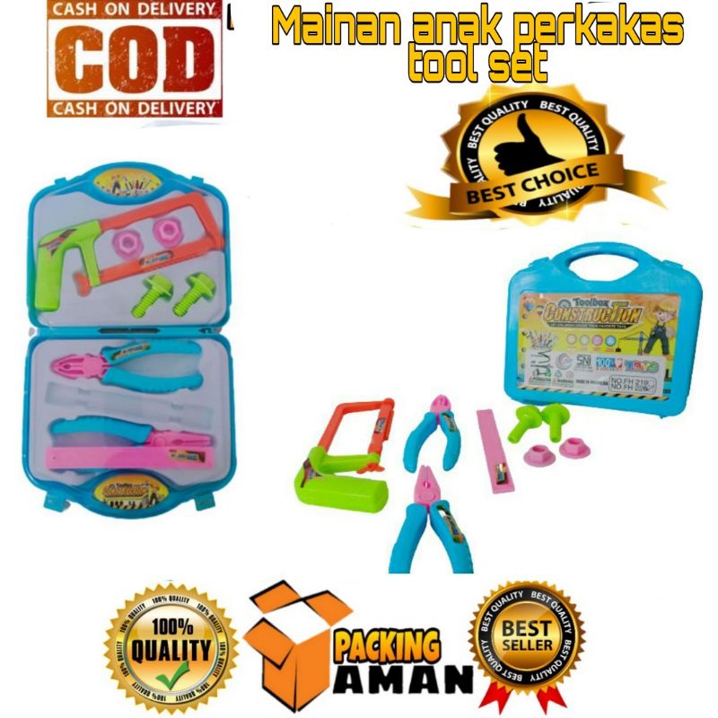 Mainan Edukasi  Anak alat Kontruksi Tool set koper FH220