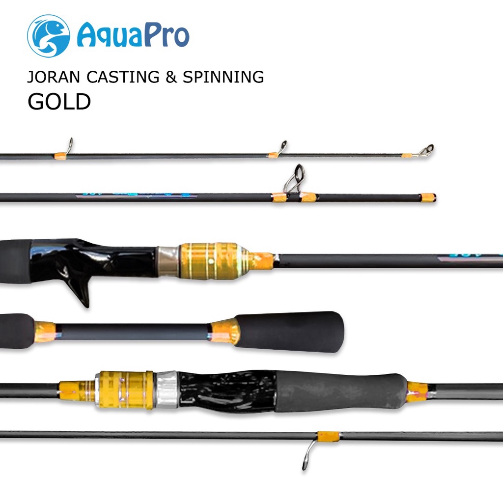 Aquapro - Joran Pancing 1.5m s/d 2.1m Fishing Rod Carbon Fiber Joran Pancing Spinning  &amp; Casting Fishing Pole 2 Section