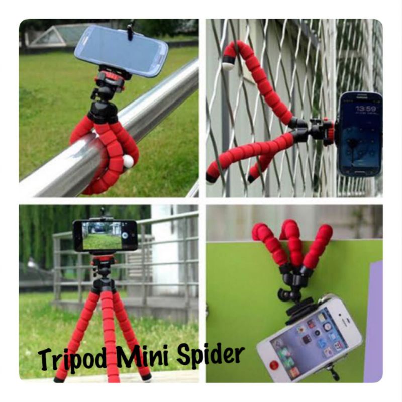 Holder Hp spider/ Gorila Pod Spider  / Gorila Tripod Spider Tripod Mini Lentur Untuk Hp atau Camera