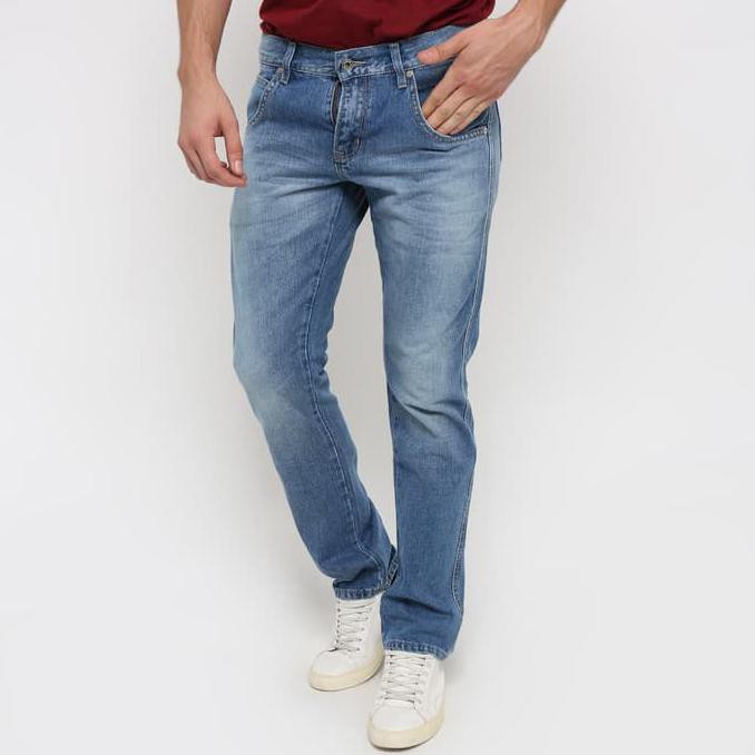 New Product Edwin Celana Jeans 508-69-18 Regular Fit Pria Panjang Biru Muda Jeans - Biru, 28 Free