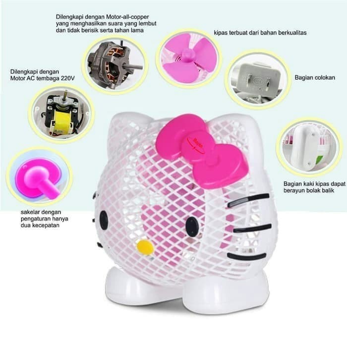 Maspion Desk Fan F701 Model Hello Kitty Lucu Murah Angin Mantap Garansi Resmi