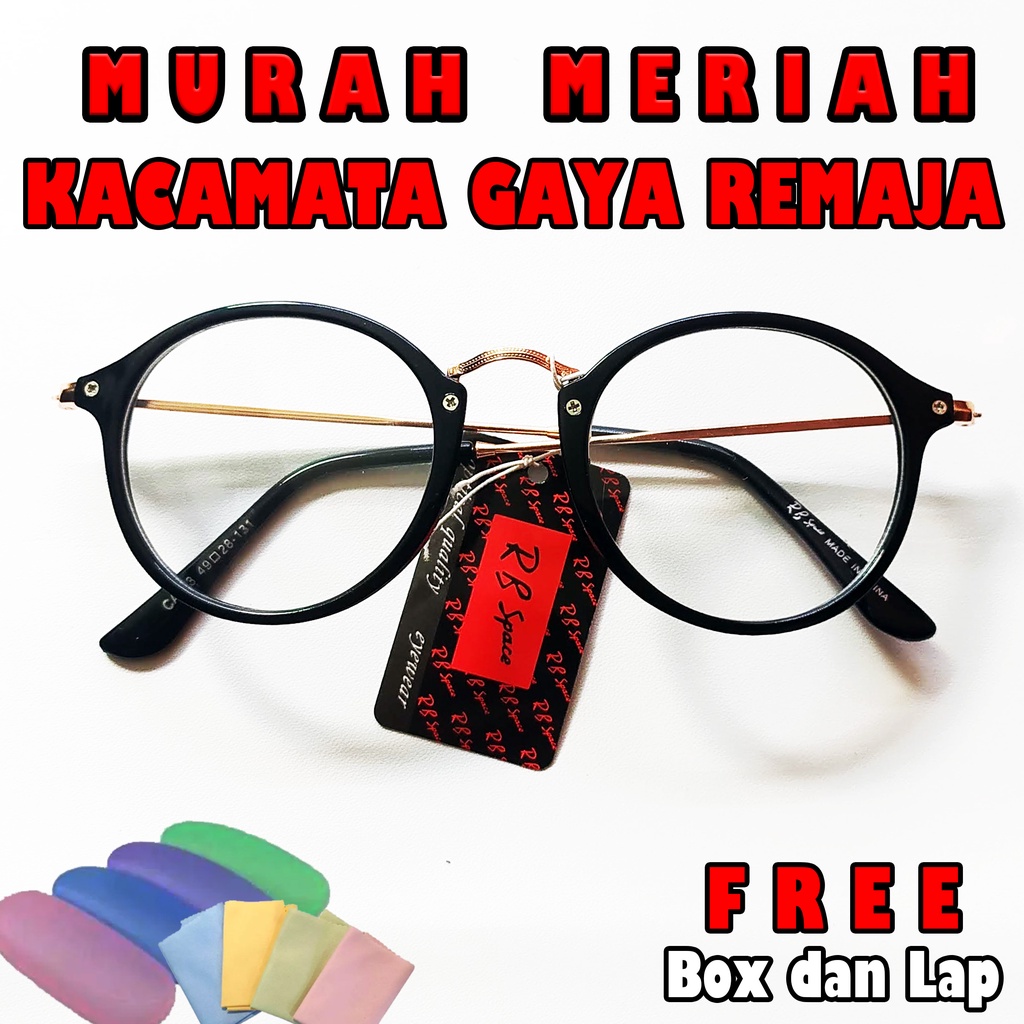GRATIS BOX & LAP KACAMATA | KACAMATA GAYA WANITA REMAJA ALA KOREA | KACAMATA GAYA BULAT WANITA | KAC
