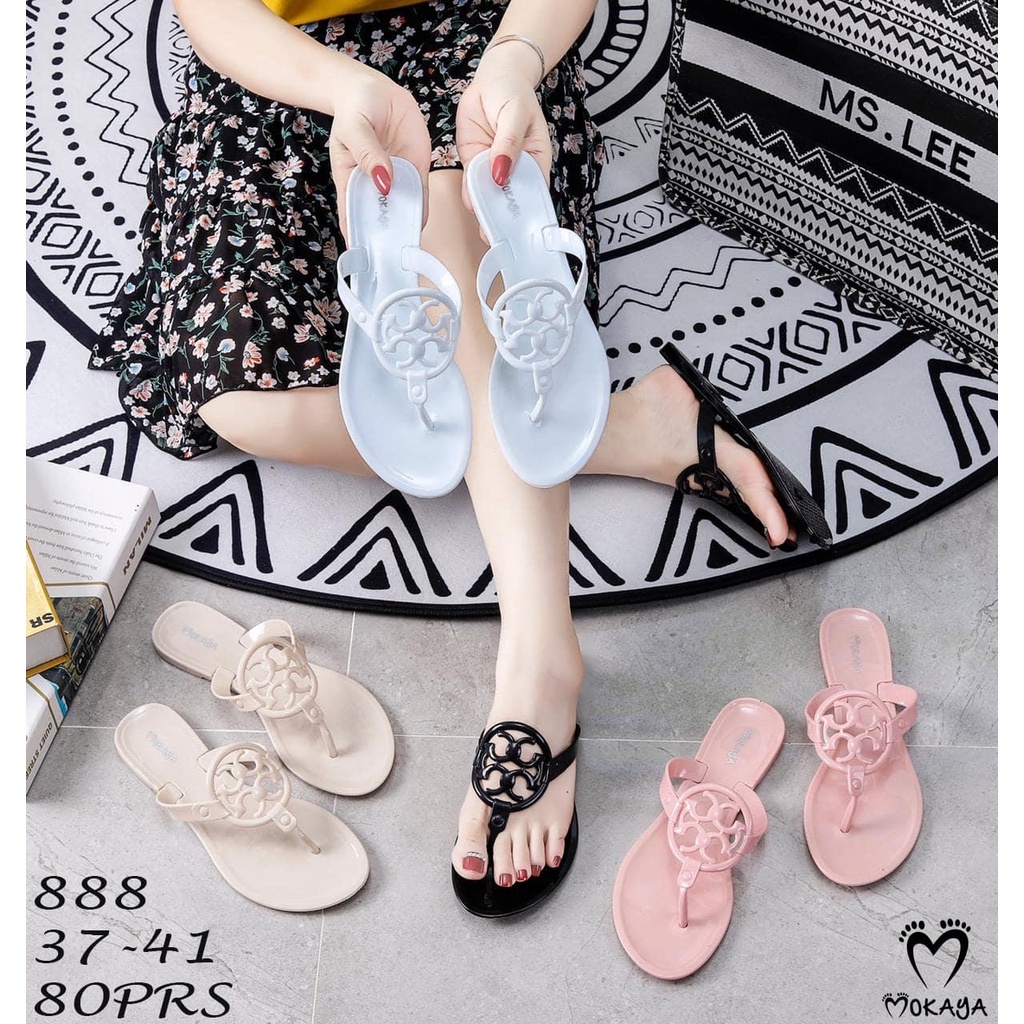 Sandal Jepit Wanita Jelly Circle CC Super Cantik Keren Elegant Import Mokaya / Size 37-41 (888)