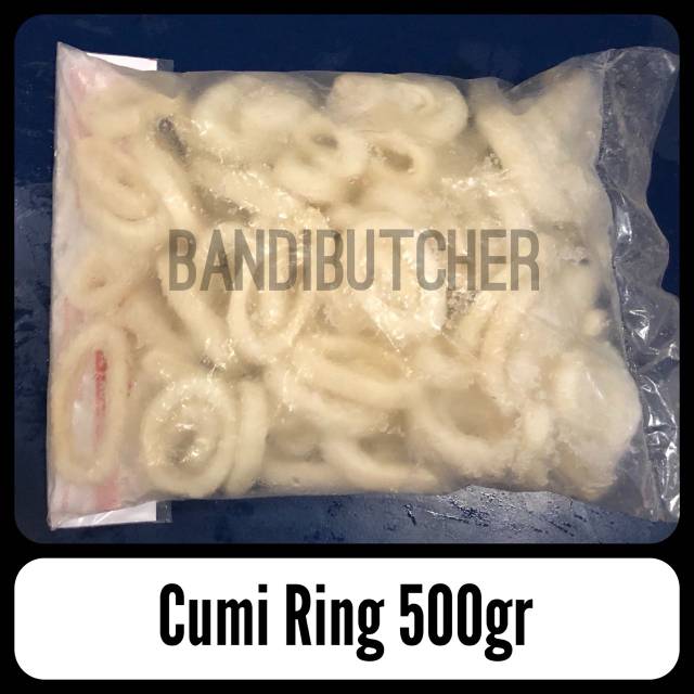 Cumi Cumi Ring / Calamari Ring Impor Putih Bersih Segar Bandi Fish ku