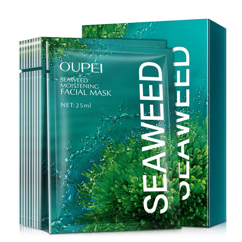 OUPEI SEAWEED MOISTENING FACIAL MASK MASKER KOREA WAJAH WANITA FACIAL SHEET MASK RUMPUT LAUT