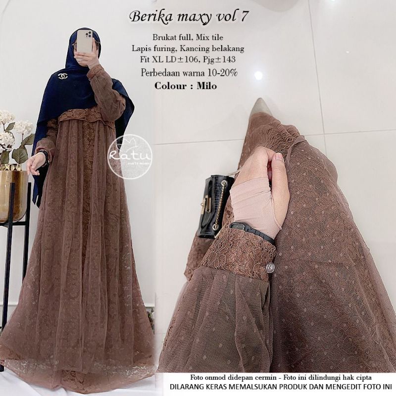 BERIKA MAXY VOL.7 BY RATU MULABEES (MAXY GAMIS MUSLIMAH) Maxy brukat premium rekomended