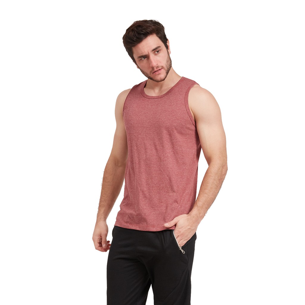 Singlet Pria 100% Cotton Polos JUMBO Singlet Big Size Jumbo - Merah Bata M L XL 2XL 3XL 4XL 5XL