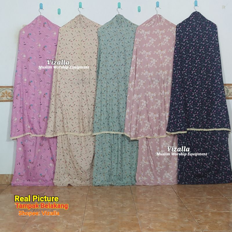 Mukena Rayon Motif Rajut List/ Mukena Dewasa/ Grosir Mukena