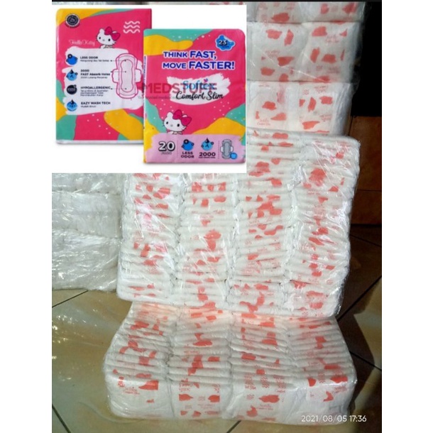 Pembalut Softex Comfort slim isi 100 pcs / Softex Comfort Slim Hellokity sayap isi 100 pcs