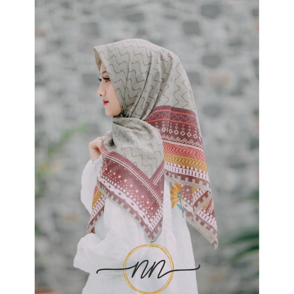 [SALE] Hijab Voal Motif Art Premium Square Lasercut Kerudung Segi empat Motif Jilbab Grosir Murah-N 118